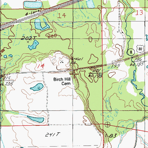 Topographic Map of Birch Hill Cemetery, AL