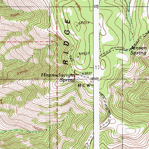Topographic Map of Himmelwright Spring, OR