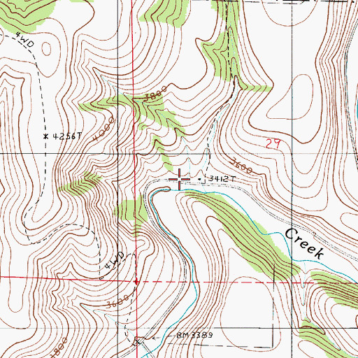 Topographic Map of Hinton Ranch, OR
