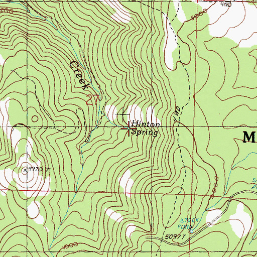 Topographic Map of Hinton Spring, OR