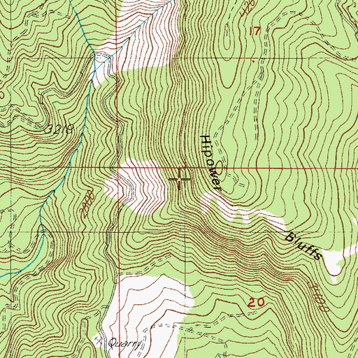 Topographic Map of Hipower Bluffs, OR