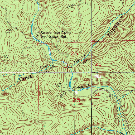 Topographic Map of Hipower Creek, OR