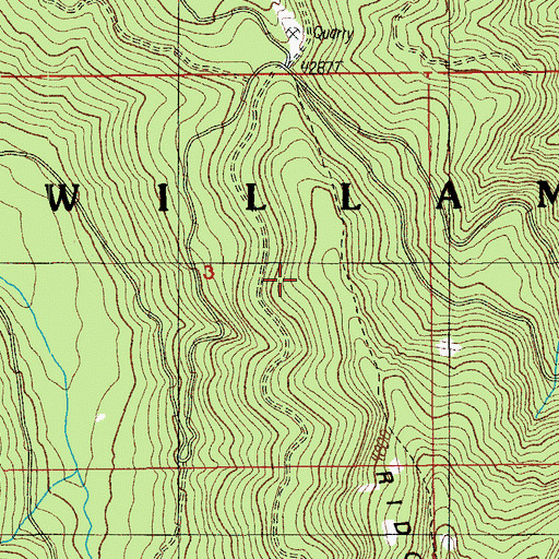 Topographic Map of Hiyu Ridge, OR
