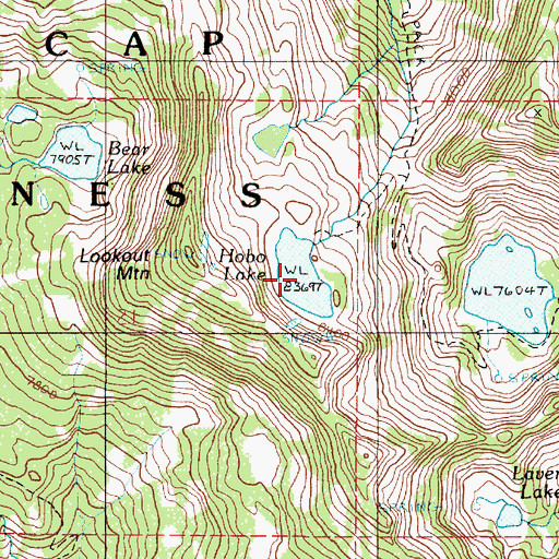 Topographic Map of Hobo Lake, OR