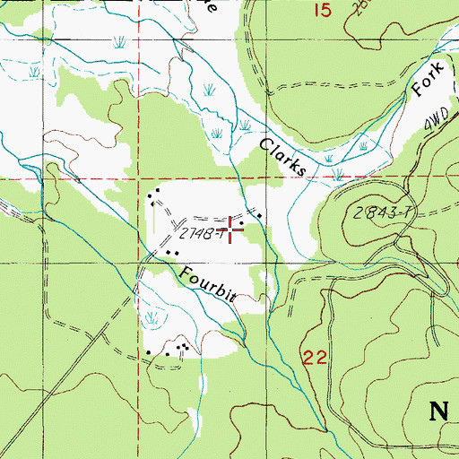 Topographic Map of Hoffman Ranch, OR