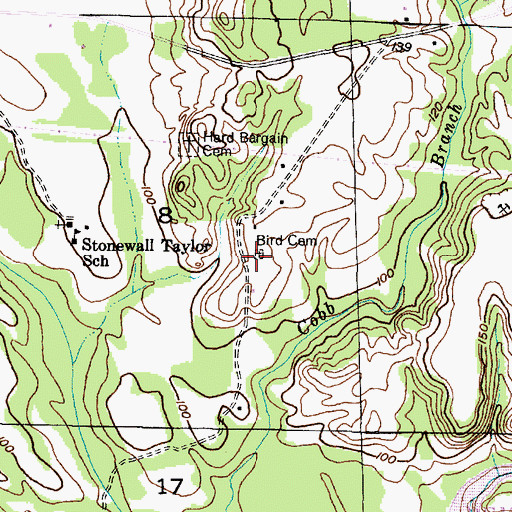 Topographic Map of Bird Cemetery, AL