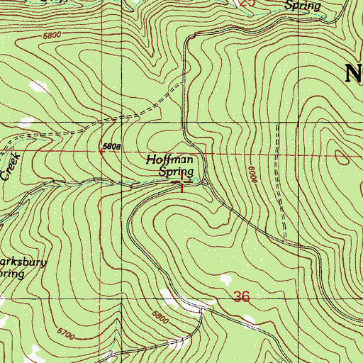 Topographic Map of Hoffman Spring, OR