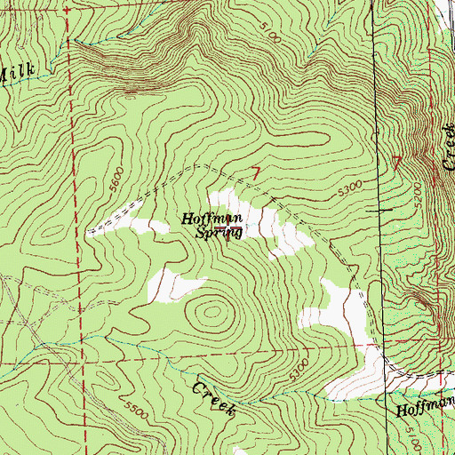 Topographic Map of Hoffman Spring, OR
