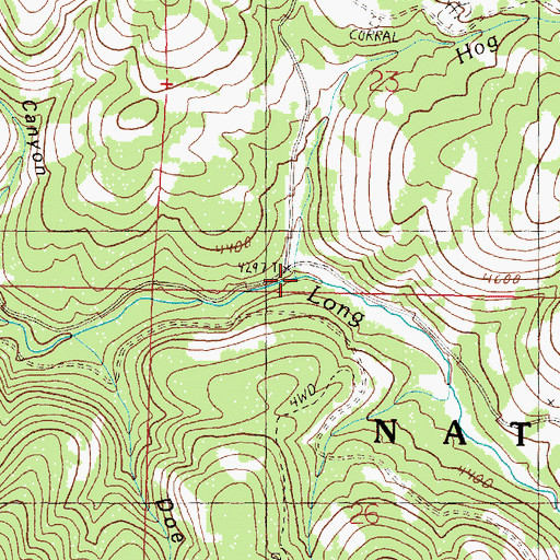Topographic Map of Hog Creek, OR