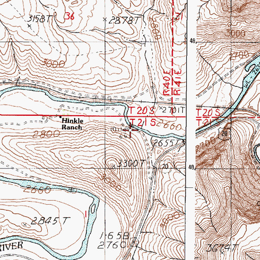 Topographic Map of Hog Creek, OR