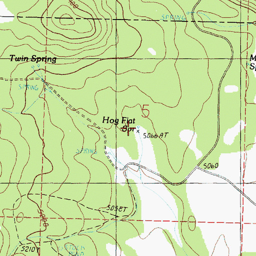 Topographic Map of Hog Flat Spring, OR