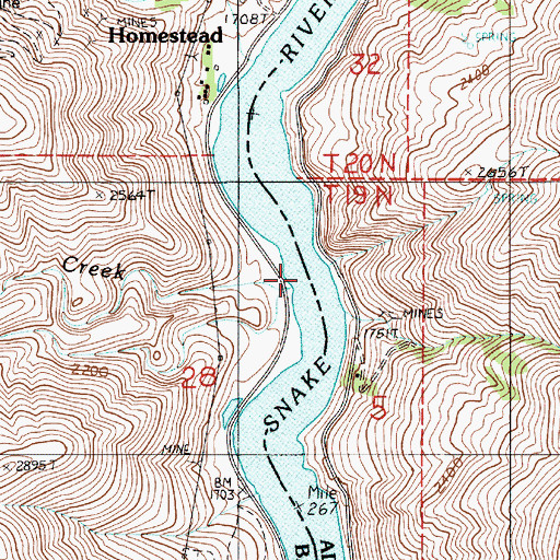 Topographic Map of Holbrook Creek, OR