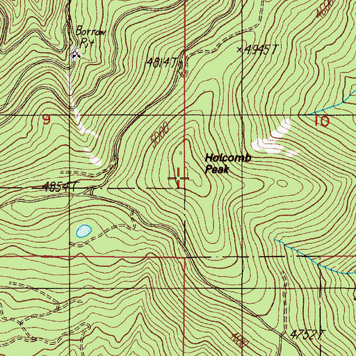 Topographic Map of Holcomb Peak, OR