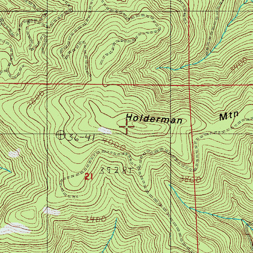 Topographic Map of Holderman Mountain, OR