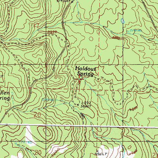 Topographic Map of Holdout Spring, OR