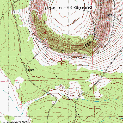 Topographic Map of Hole-in-the-Ground, OR