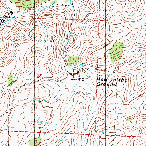 Topographic Map of Hole-in-the Ground, OR