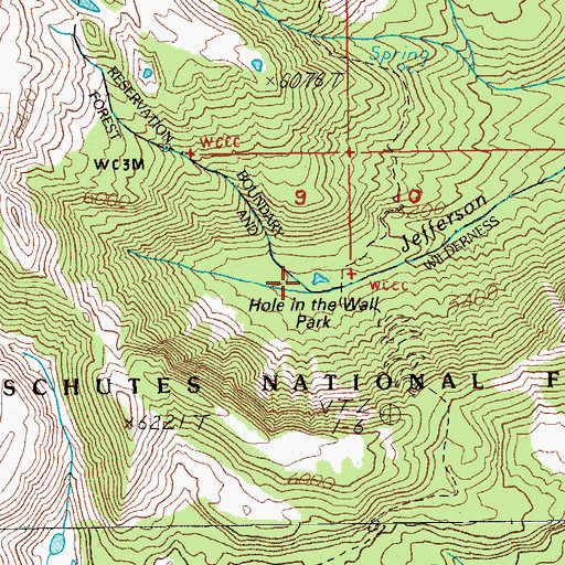 Topographic Map of Hole-in-the-Wall Park, OR