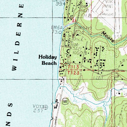 Topographic Map of Holiday Beach, OR