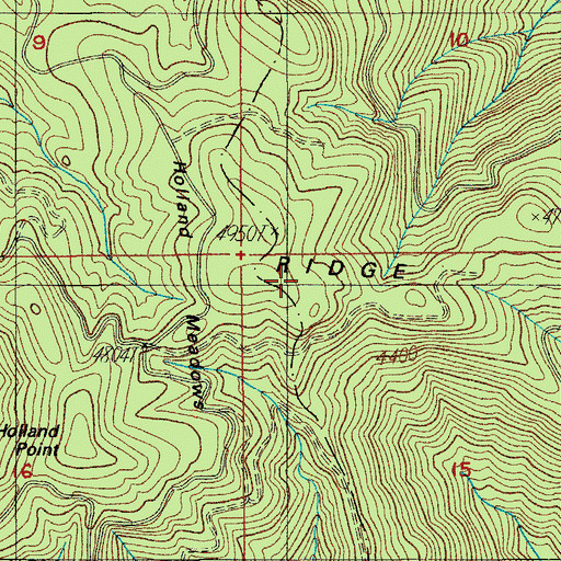 Topographic Map of Holland Meadows, OR