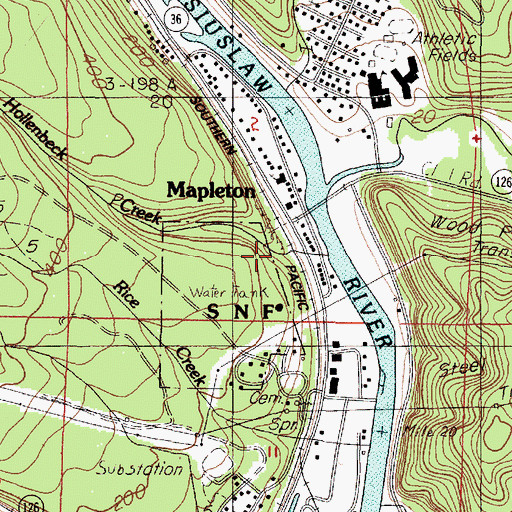 Topographic Map of Hollenbeck Creek, OR