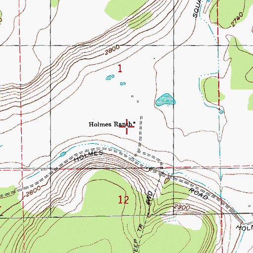 Topographic Map of Holmes Ranch, OR