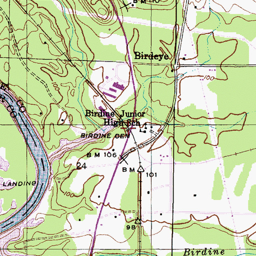 Topographic Map of Birdine Cemetery, AL