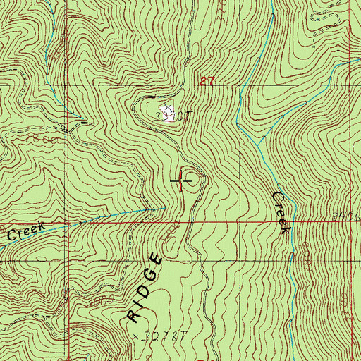 Topographic Map of Homestead Ridge, OR