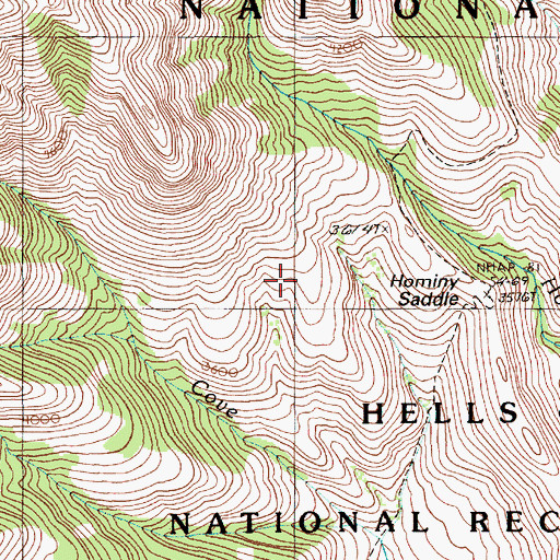 Topographic Map of Hominy Saddle, OR