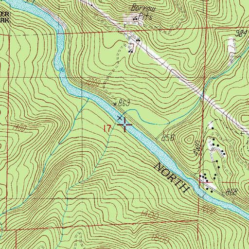 Topographic Map of Honey Creek, OR