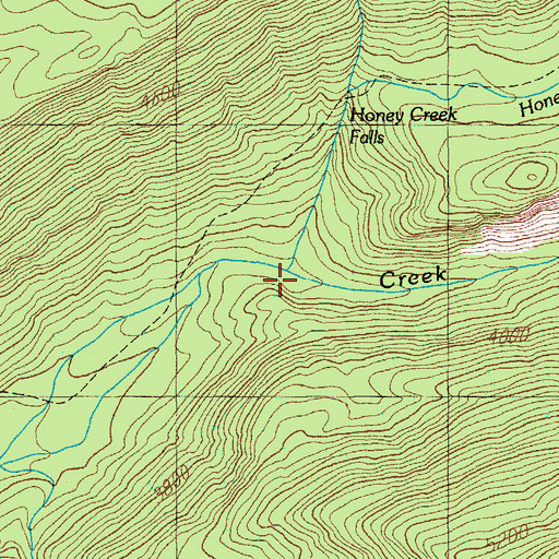 Topographic Map of Honey Creek, OR