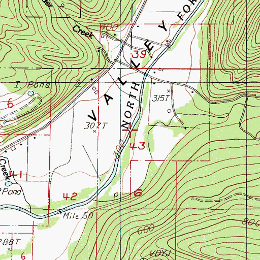 Topographic Map of Honey Grove Creek, OR