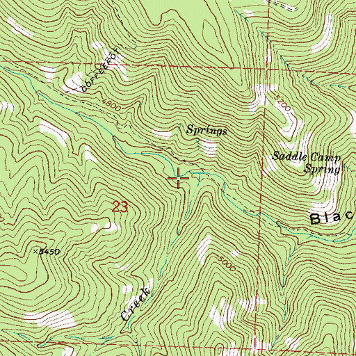 Topographic Map of Honeymoon Creek, OR