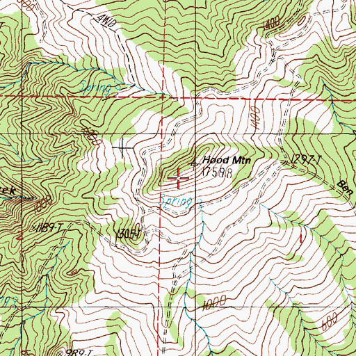 Topographic Map of Hood Mountain, OR