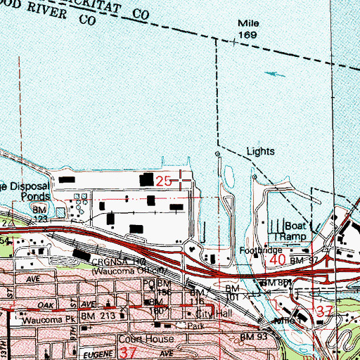 Topographic Map of Hood River, OR