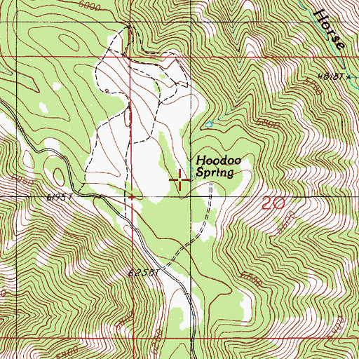 Topographic Map of Hoodoo Spring, OR
