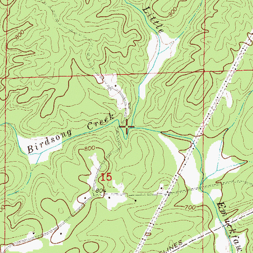 Topographic Map of Birdsong Creek, AL