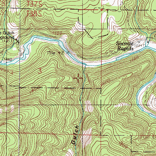 Topographic Map of Hoover Gulch, OR