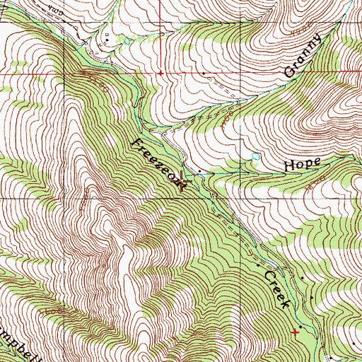 Topographic Map of Hope Creek, OR