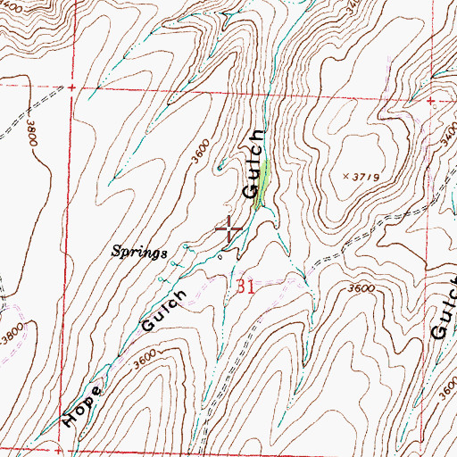 Topographic Map of Hope Gulch, OR