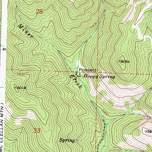 Topographic Map of Hoppy Spring, OR
