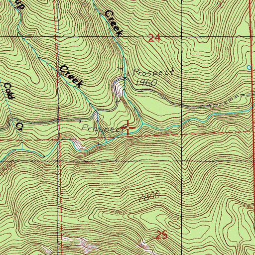 Topographic Map of Horn Creek, OR