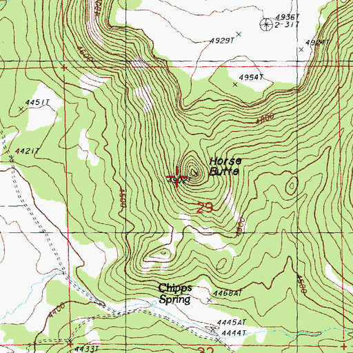 Topographic Map of Horse Butte, OR