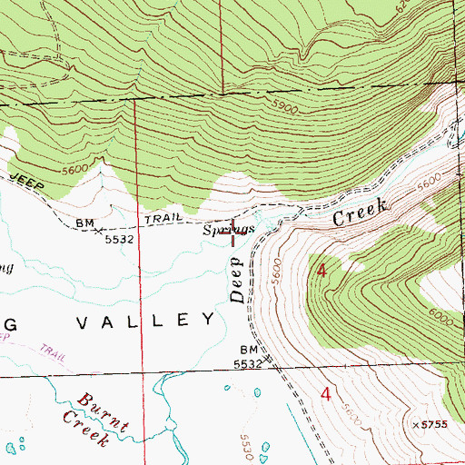 Topographic Map of Horse Creek, OR