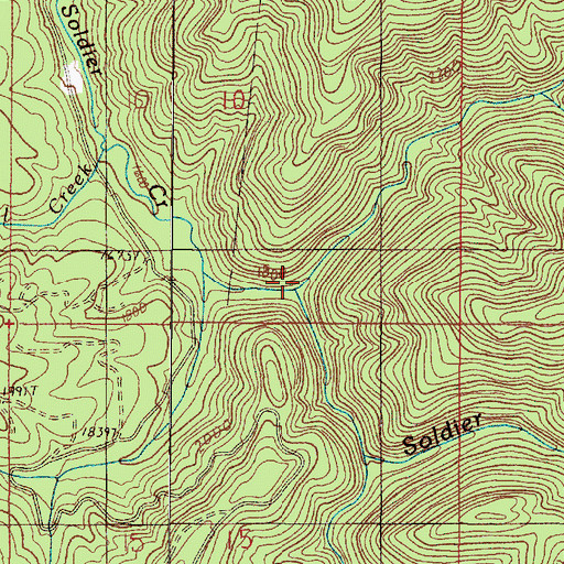 Topographic Map of Horse Creek, OR