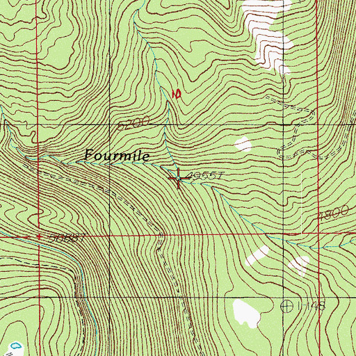Topographic Map of Horse Creek, OR
