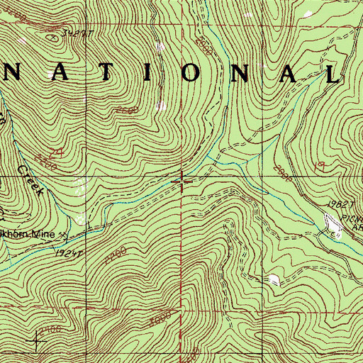Topographic Map of Horse Creek, OR