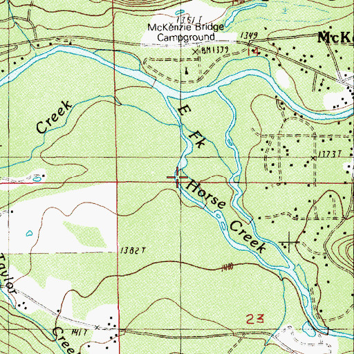 Topographic Map of Horse Creek, OR