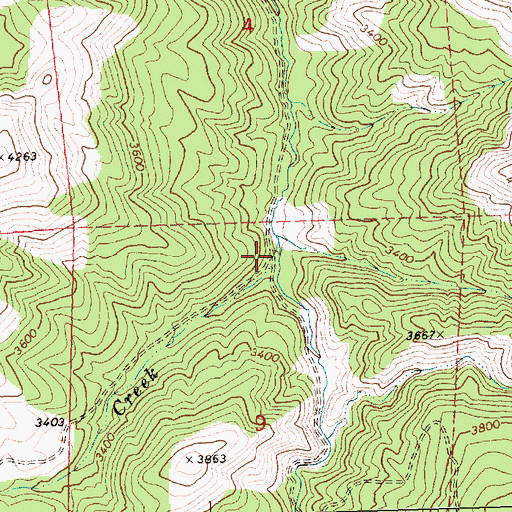Topographic Map of Horse Creek, OR