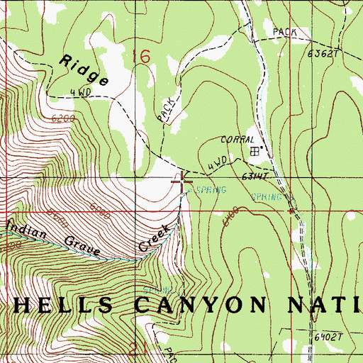 Topographic Map of Horse Creek Cabin, OR